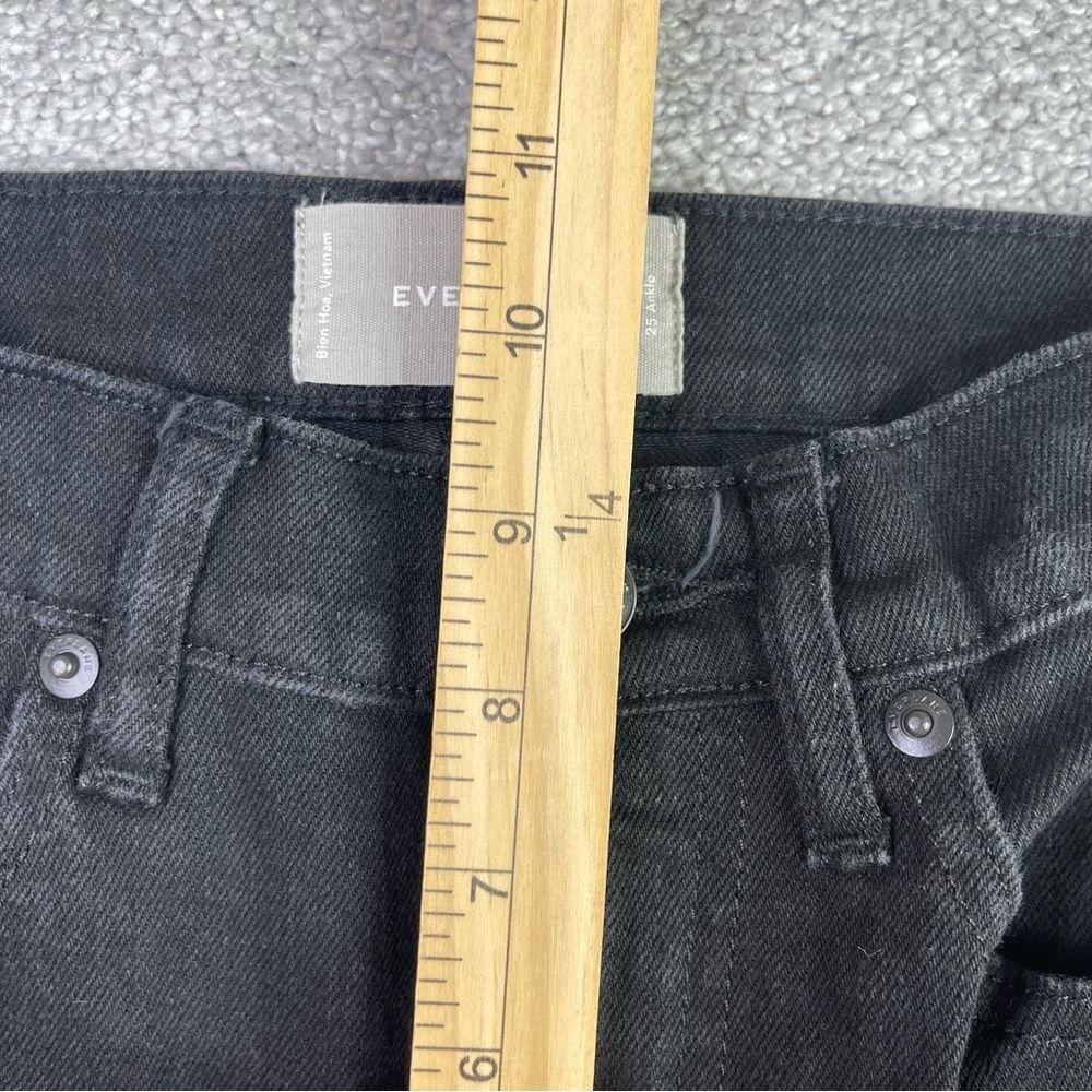 Everlane Jeans Women’s 25 Black Ankle Skinny Mid-Rise Denim Frayed Hem - Picture 8 of 11